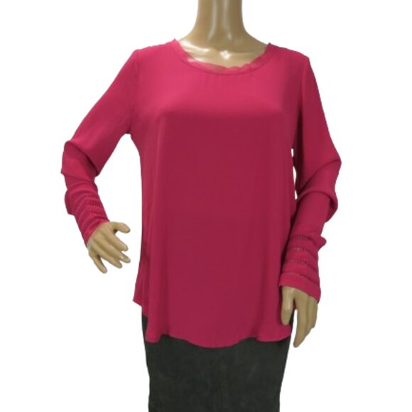 Pleione Pink Long Sleeve Blouse - Picture 1 of 5
